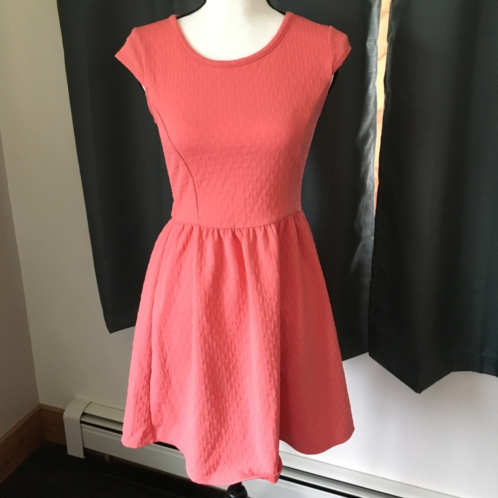 Form Fitting Coral Dress
